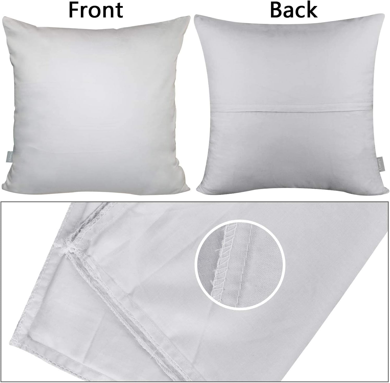 Thmyo 4-Pack 100% Cotton Comfortable Solid Decorative Throw Pillow Case Square Cushion Cover Pillowcase Sublimation Blank Pillow Covers DIY…