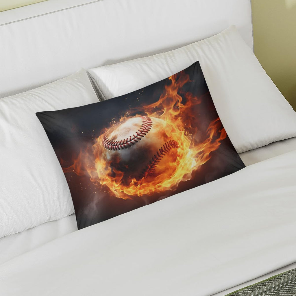 Fire Sports Baseball Satin Pillowcase for Hair and Skin Soft Silk Pillow Cases with Envelope Closure Cooling Pillow Case Slip 15.99…