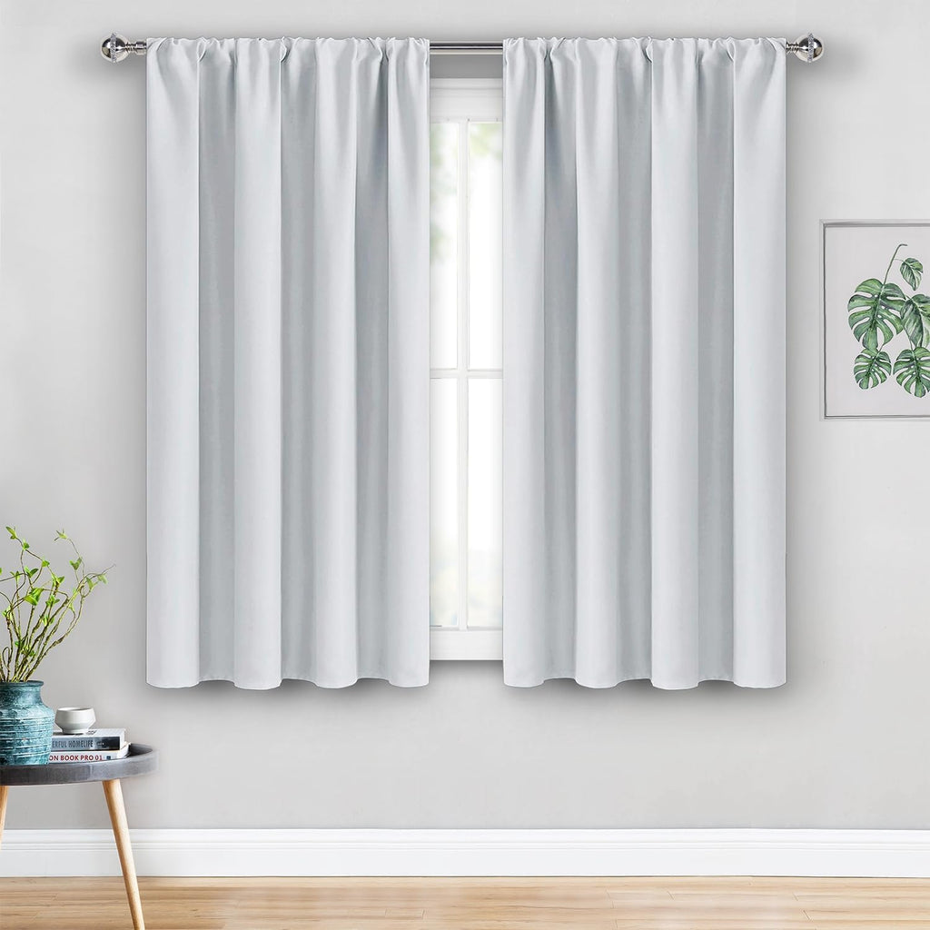 Jiuzhen Blackout Curtains for Bedroom - Thermal Insulated Noise Reducing Privacy Short Curtain for Living Room, Set of 2 Panels with Tiebac…