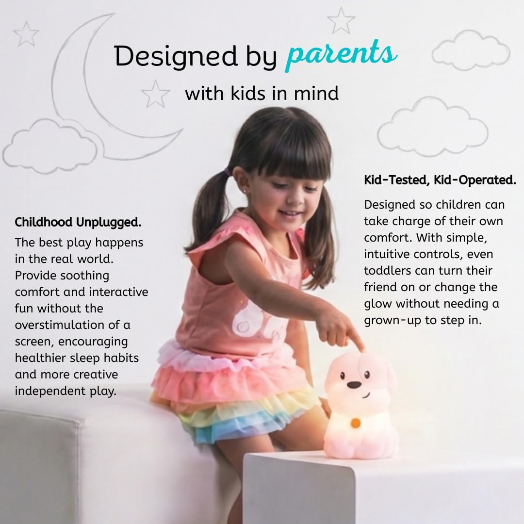 Lumipets Pepper the Puppy Dog Squishy Silicone Night Light for Kids | Cute Night Light with Remote & Touch Control for Baby & Toddler…