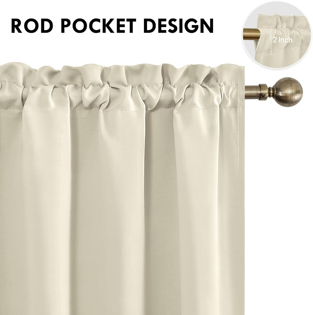Dwcn Blackout Curtains for Bedroom – Rod Pocket Thermal Insulated Noise Reducing Noise Reducing Drapes for Living Room, W 38 x L 63 Inch, 2…