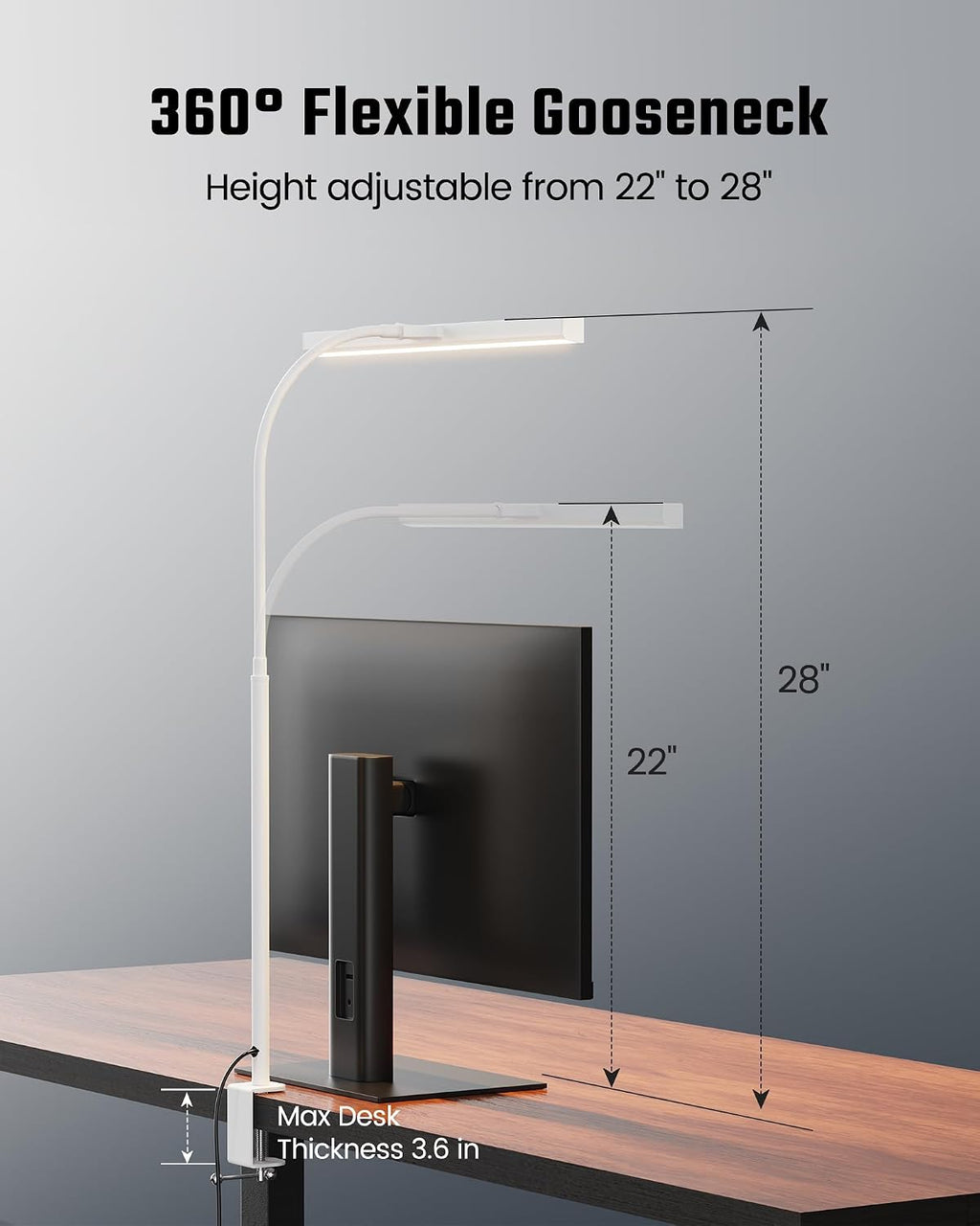 SUPERDANNY LED Desk Lamp for Home Office, Eye-Caring Desk Light with Adjustable Gooseneck, 12W Touch Control Dimmable Brightness…