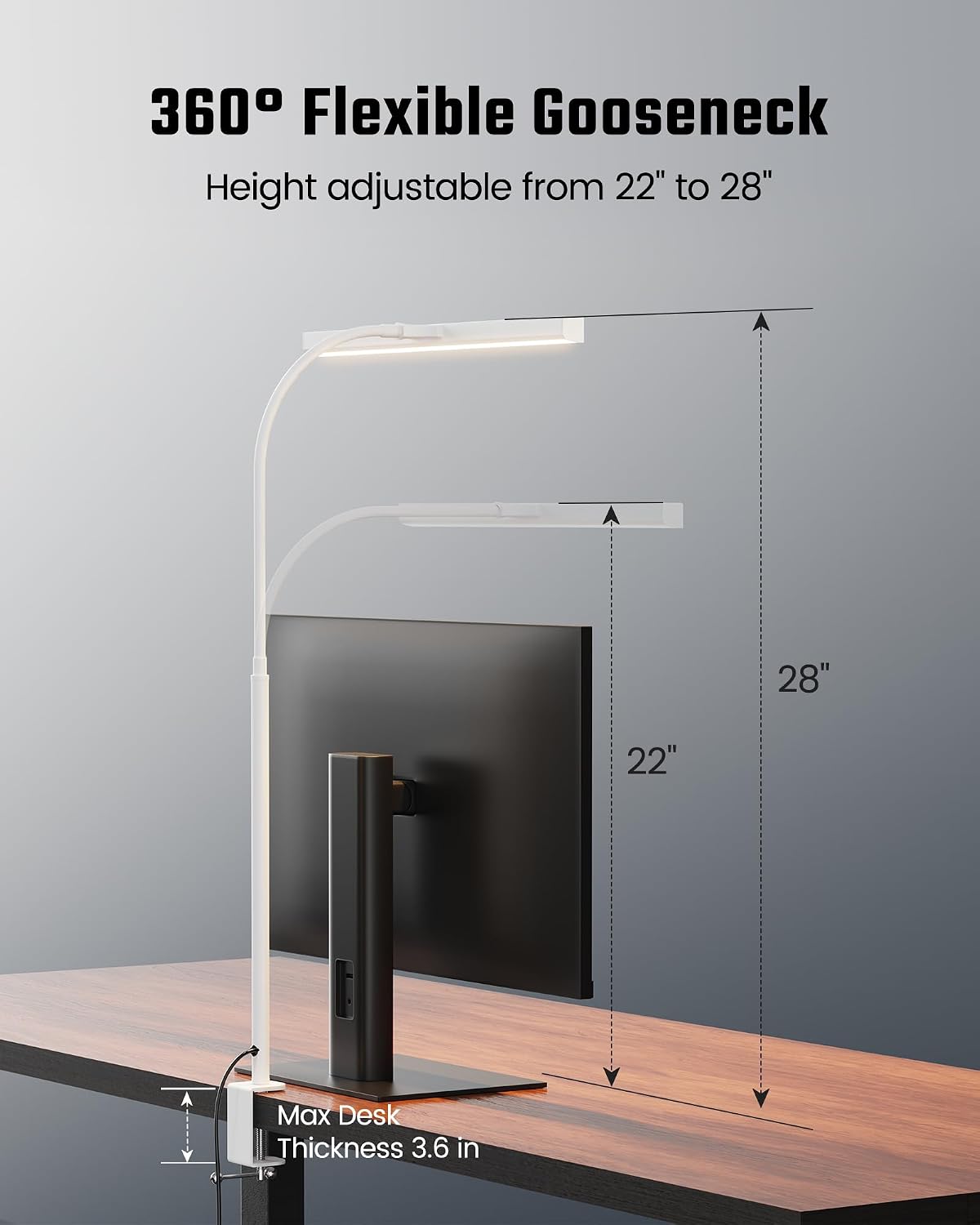 SUPERDANNY LED Desk Lamp for Home Office, Eye-Caring Desk Light with Adjustable Gooseneck, 12W Touch Control Dimmable Brightness…