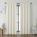 Simplebrand Ava Light Beige Light Filtering Curtains for Bedroom 72 Inch Length 2 Panels Set, Privacy Thermal Insulated Rod Pocket Door Win…
