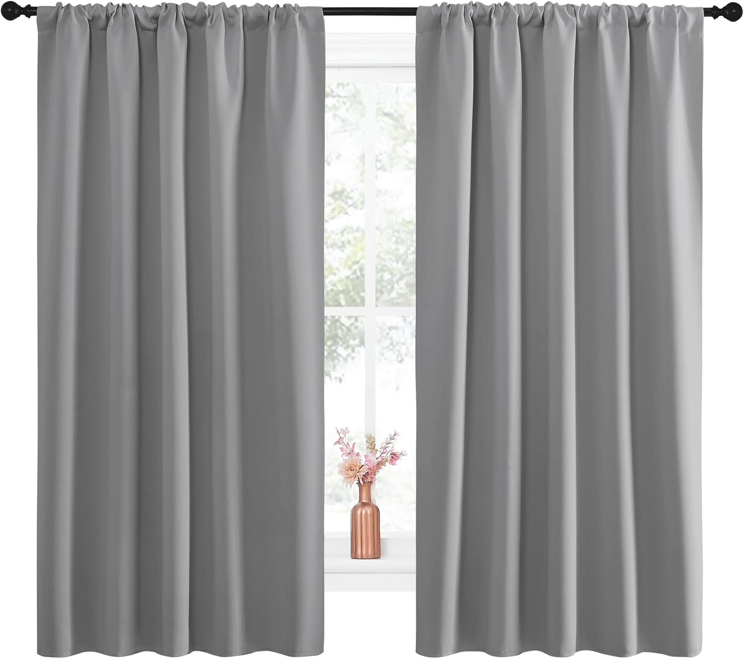 NICETOWN Blackout Curtain Panels for Window - Energy Efficient & Noise Reducing Thermal Insulated Rod Pocket Blackout Drapes/Draperies…