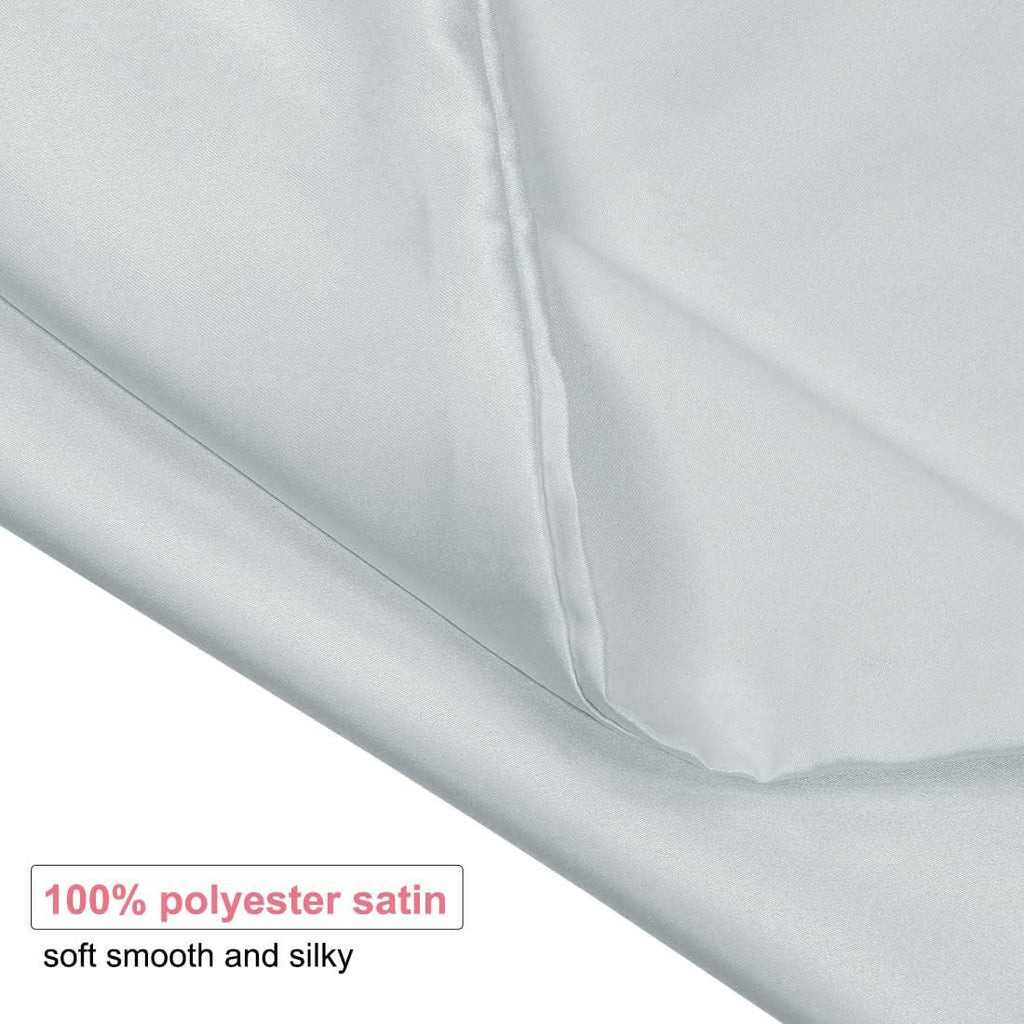 uxcell Standard Satin Pillowcase with Zipper, Super Soft and Luxury, Silky Pillow Cases Covers Set of 2, 21"x27", Silver