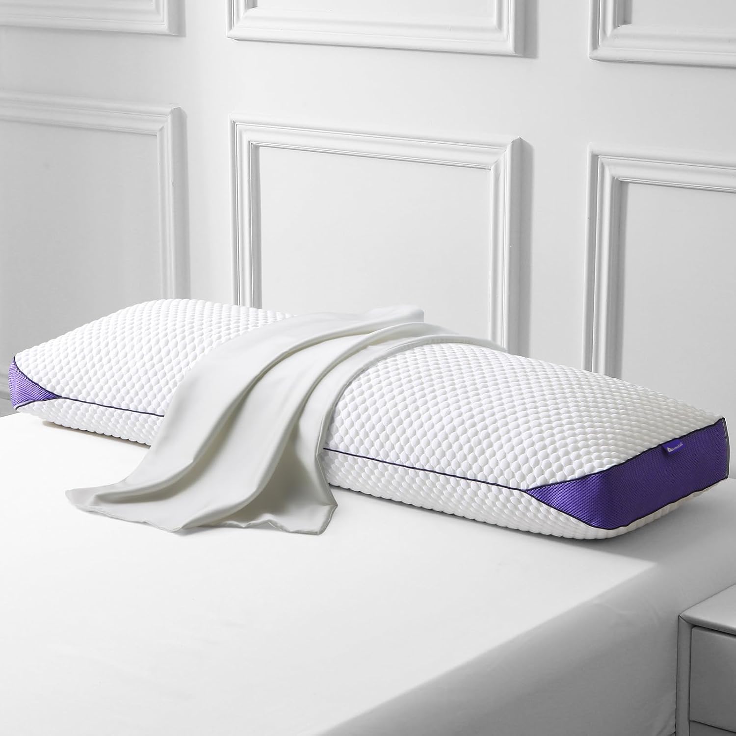 Homelab Adjustable Shredded Memory Foam Body Pillow Bundle with 1 Silk-Like Pillowcase, Cooling Long Pillow Full Support for Side Sleepers,…
