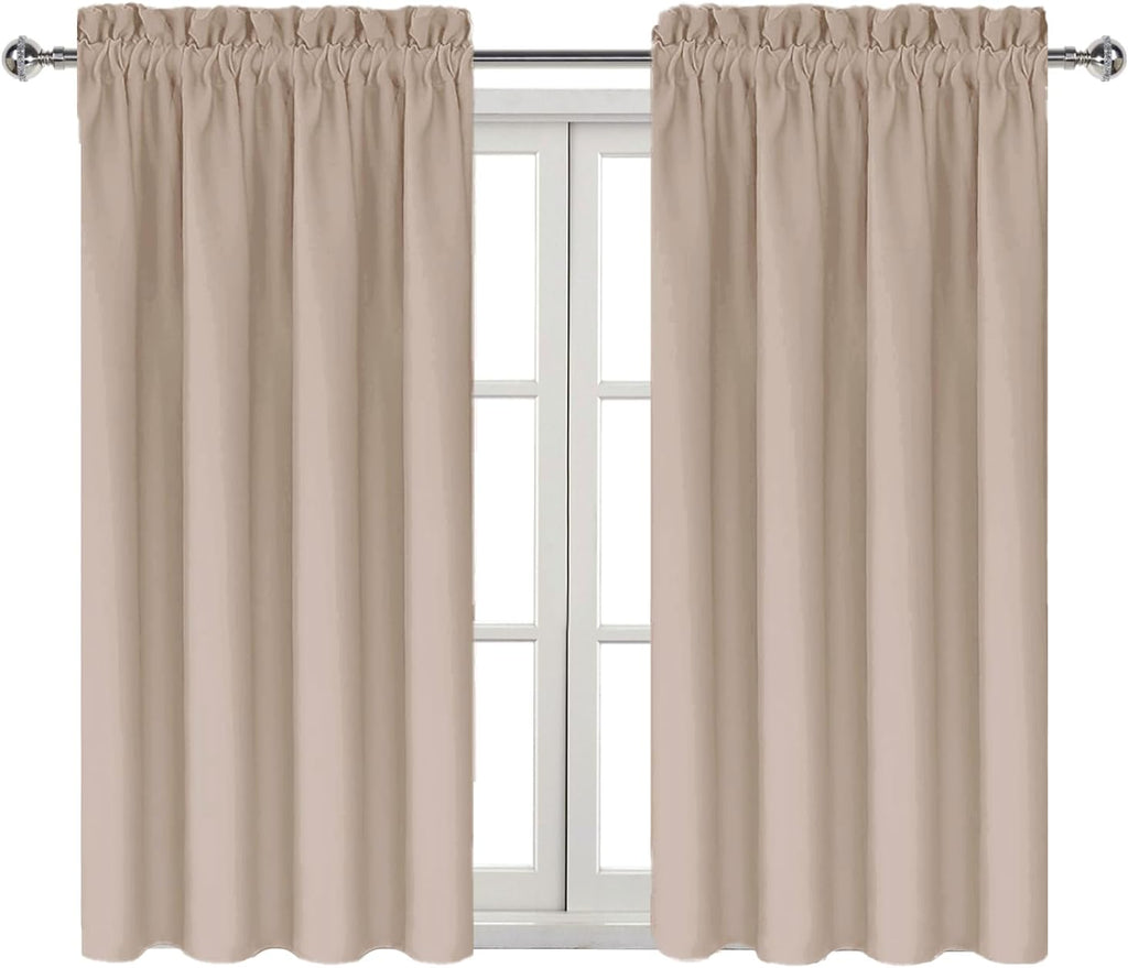 DWCN Blackout Curtains for Living Room Thermal Insulated, Energy Saving & Noise Reducing Bedroom Curtains, Camel, W 38x L 54 Inch, Set of…