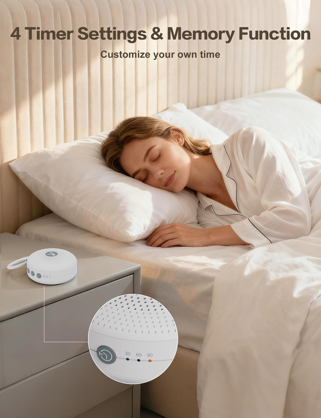 Fektik Portable Sound Noise Machine for Baby Kids Adult with 21 Natural Soothing Sounds, Powerful Battery, 32 Levels of Volume, Noise Cance…