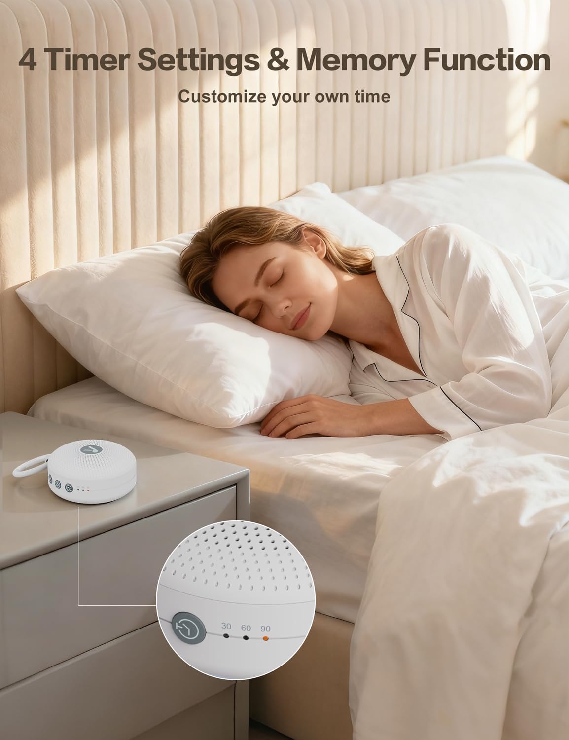 Fektik Portable Sound Noise Machine for Baby Kids Adult with 21 Natural Soothing Sounds, Powerful Battery, 32 Levels of Volume, Noise Cance…