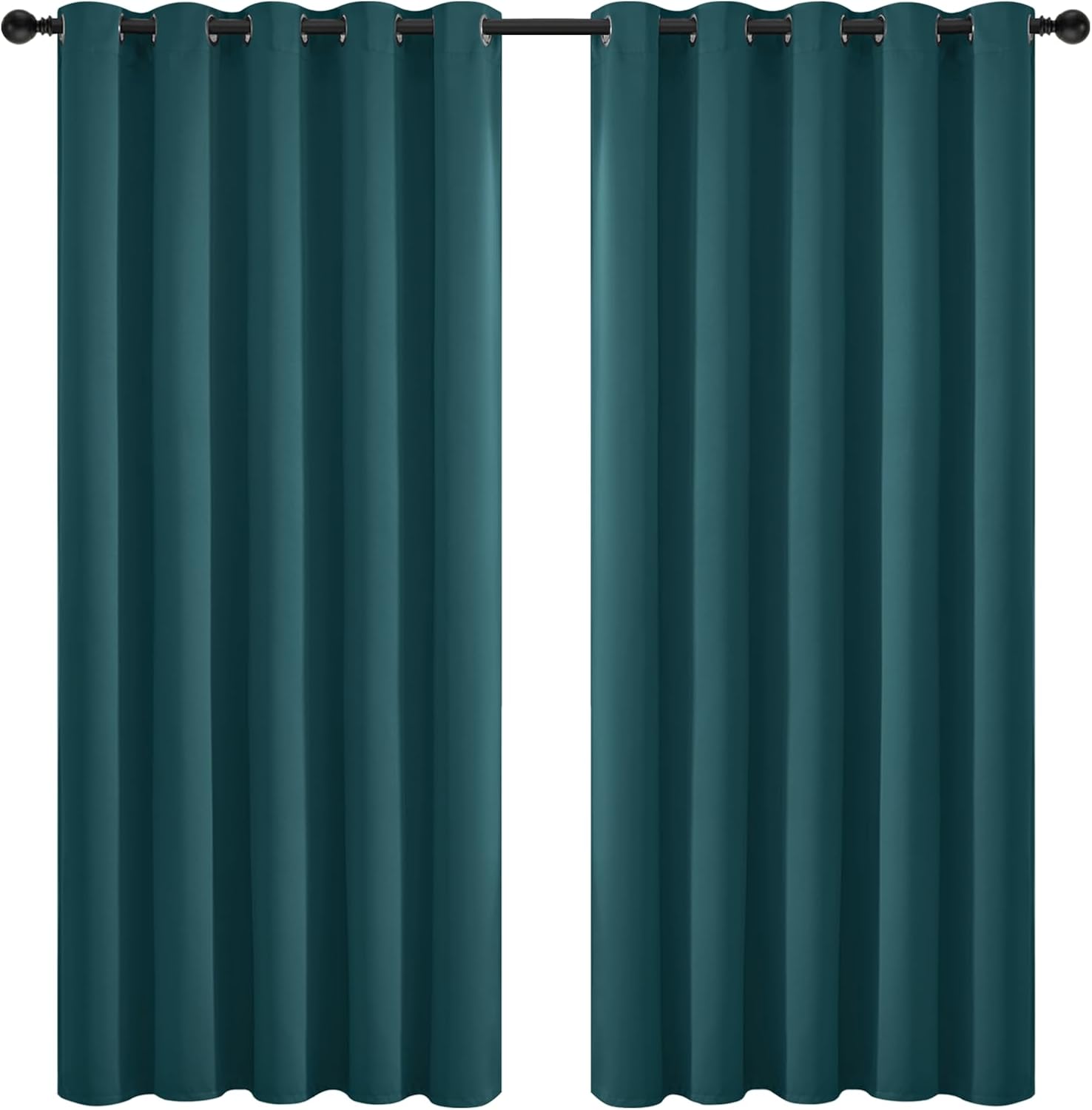Yakamok Blackout Curtains for Bedroom 2 Panels Set Thermal Insulated Room Darkening Dark Black Out Drapery Grommet Window Treatments…