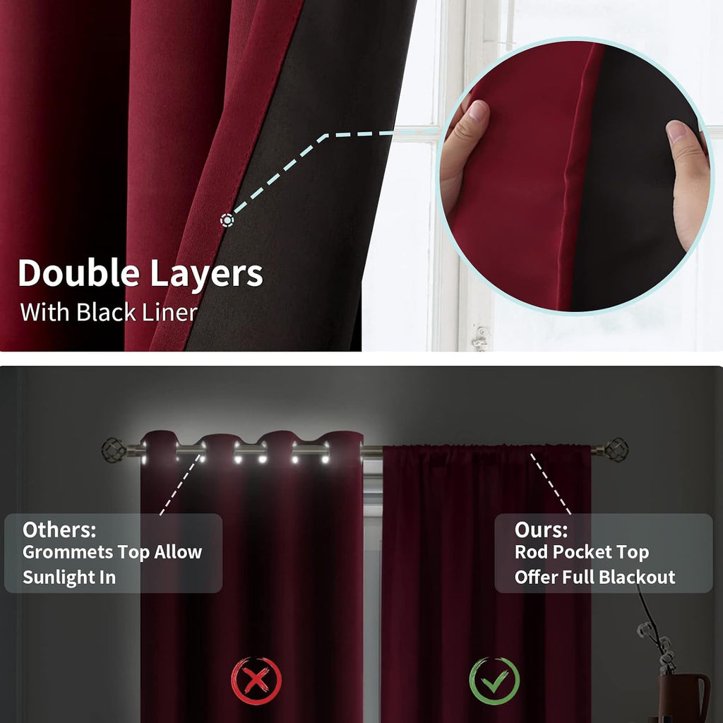BGment Blackout Curtains for Living Room 84 Inch Length, Christmas Thermal Insulated Full Room Darkening Noise Reducing Rod Pocket Bedroom…