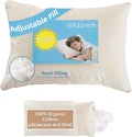 Lofe 16x22 Kid Pillow with 100% Organic Cotton Pillowcase and Shell - Adjustable Youth Pillow for Kids Ages 4-8 Meets the Growth Need, Soft…