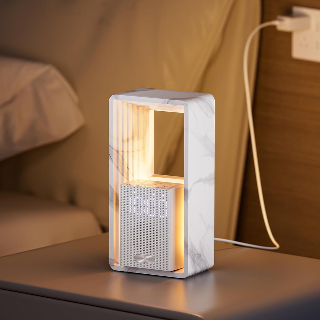 Hensam Sunrise Alarm Clock Wake Up Light with Snooze & Timer, 20 White Noise Sleep Sounds Machine, Dimmable Bedside Night Light for…