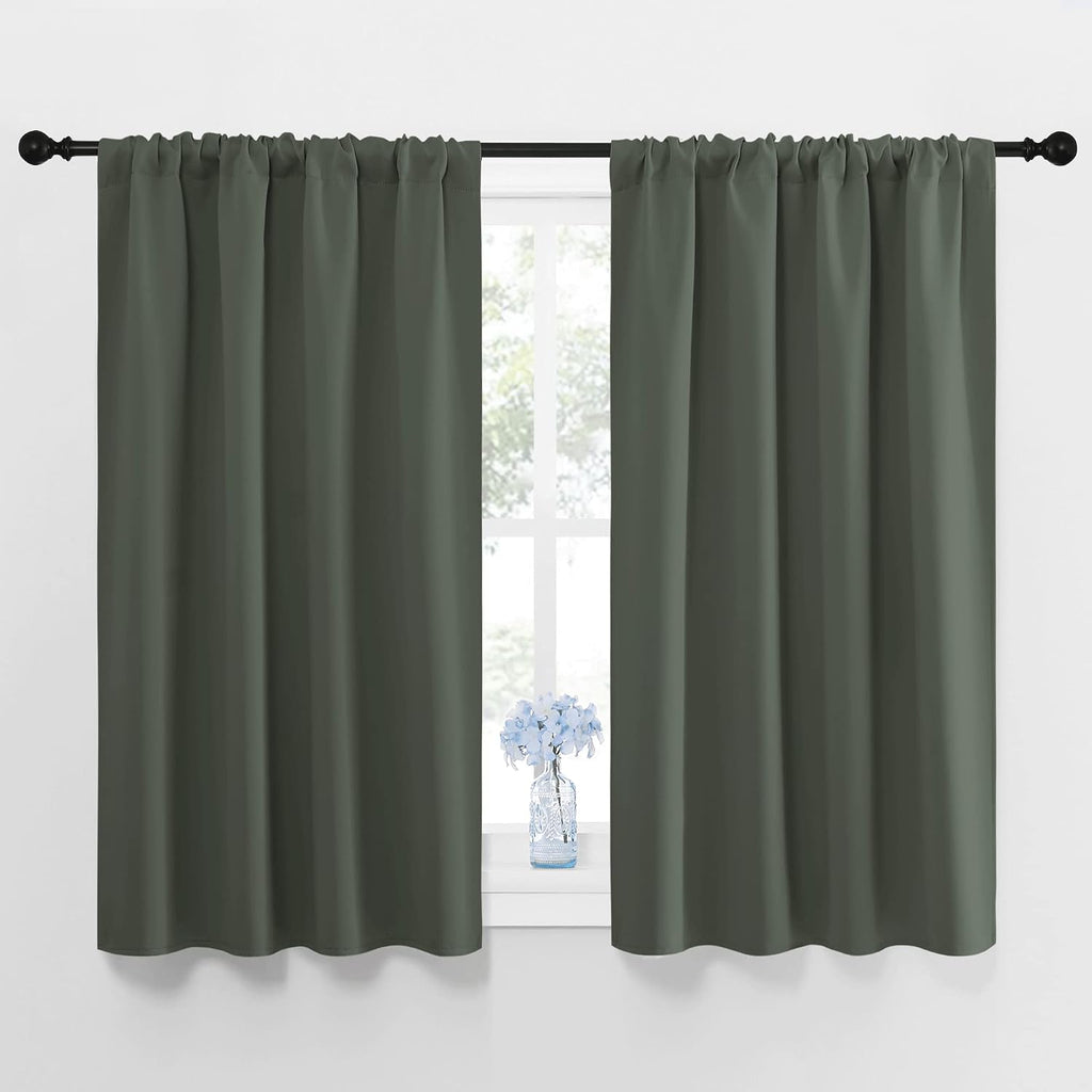 NICETOWN Bedroom Curtains Blackout Draperies - All Season Thermal Insulated Solid Rod Pocket Top Blackout Curtains/Drapes for Kid's Room…