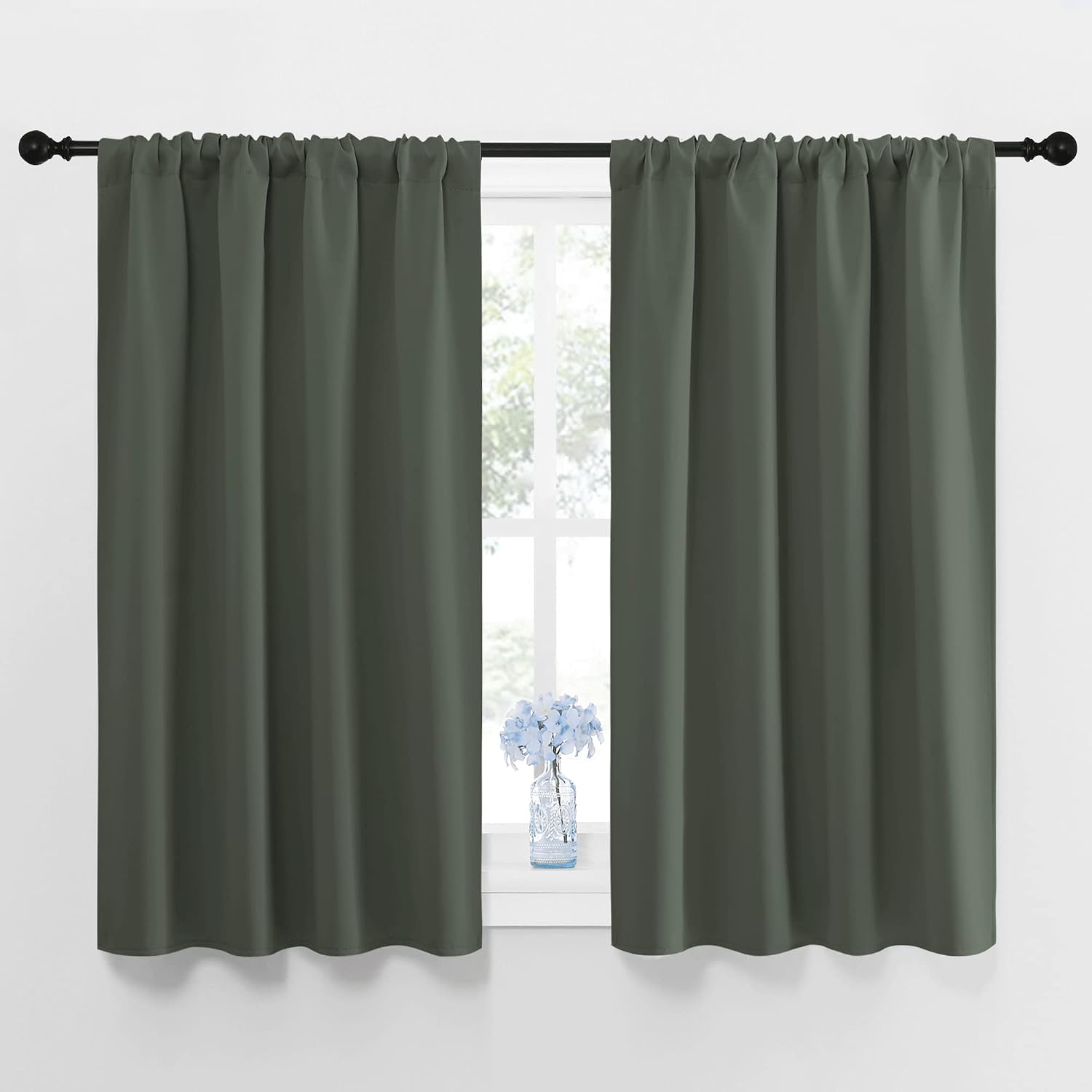 NICETOWN Bedroom Curtains Blackout Draperies - All Season Thermal Insulated Solid Rod Pocket Top Blackout Curtains/Drapes for Kid's Room…
