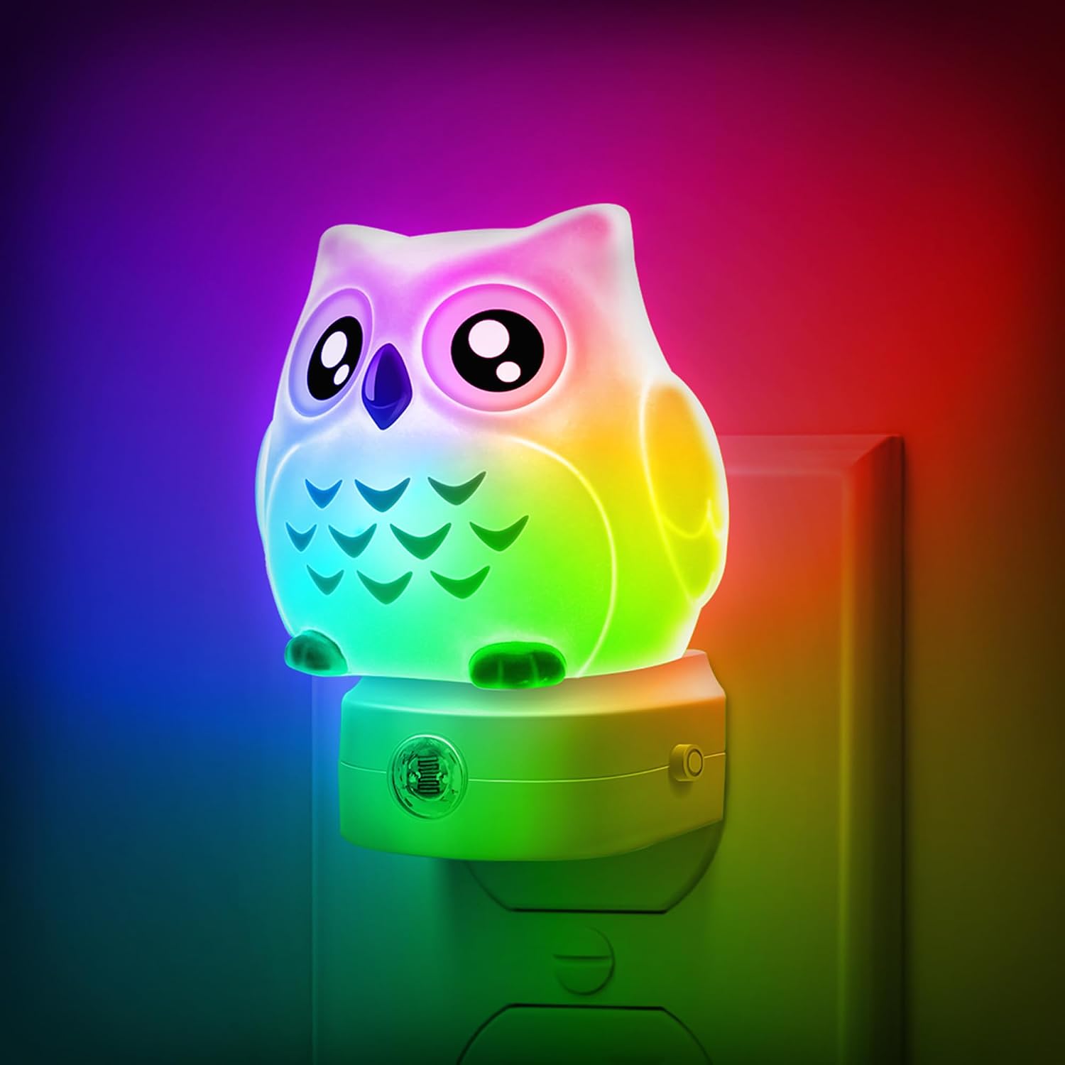 Owl Night Lights Plug Into Wall, Cute Night Light for Kids, 8-Color LED Night Light with Dusk to Dawn Sensor, Decorative Nightlight for…