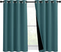 Nicetown 100% Blackout Curtains with Black Liners, Thermal Insulated 2-Layer Lined Drapes, Room Warming Small Window Draperies for Dining R…
