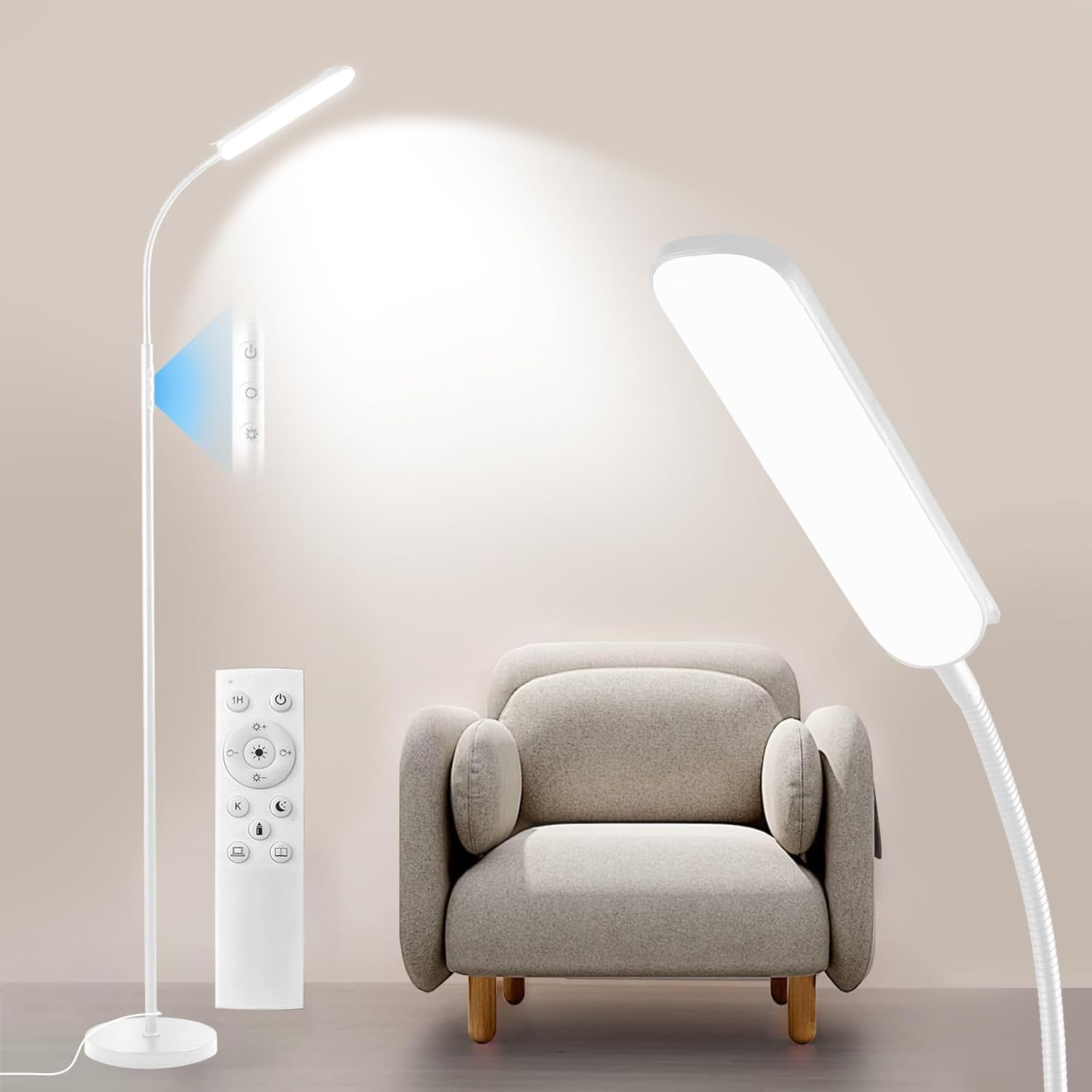 Yikuneng Dimmable LED Floor Lamp, Super Bright Reading Lamps Floor Standing Lamp with Remote & Touch Control, Stepless Dimming &…