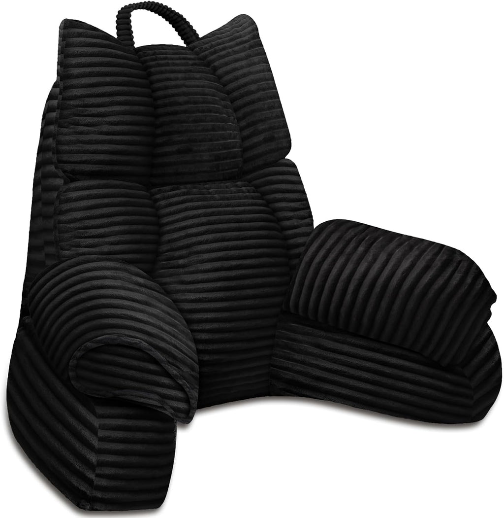 RRPAHWTV Reading Pillow for Bed with High Arm Rests, Back Support Pillow for Sitting Up in Bed with Shredded Memory Foam for Reading, TV…