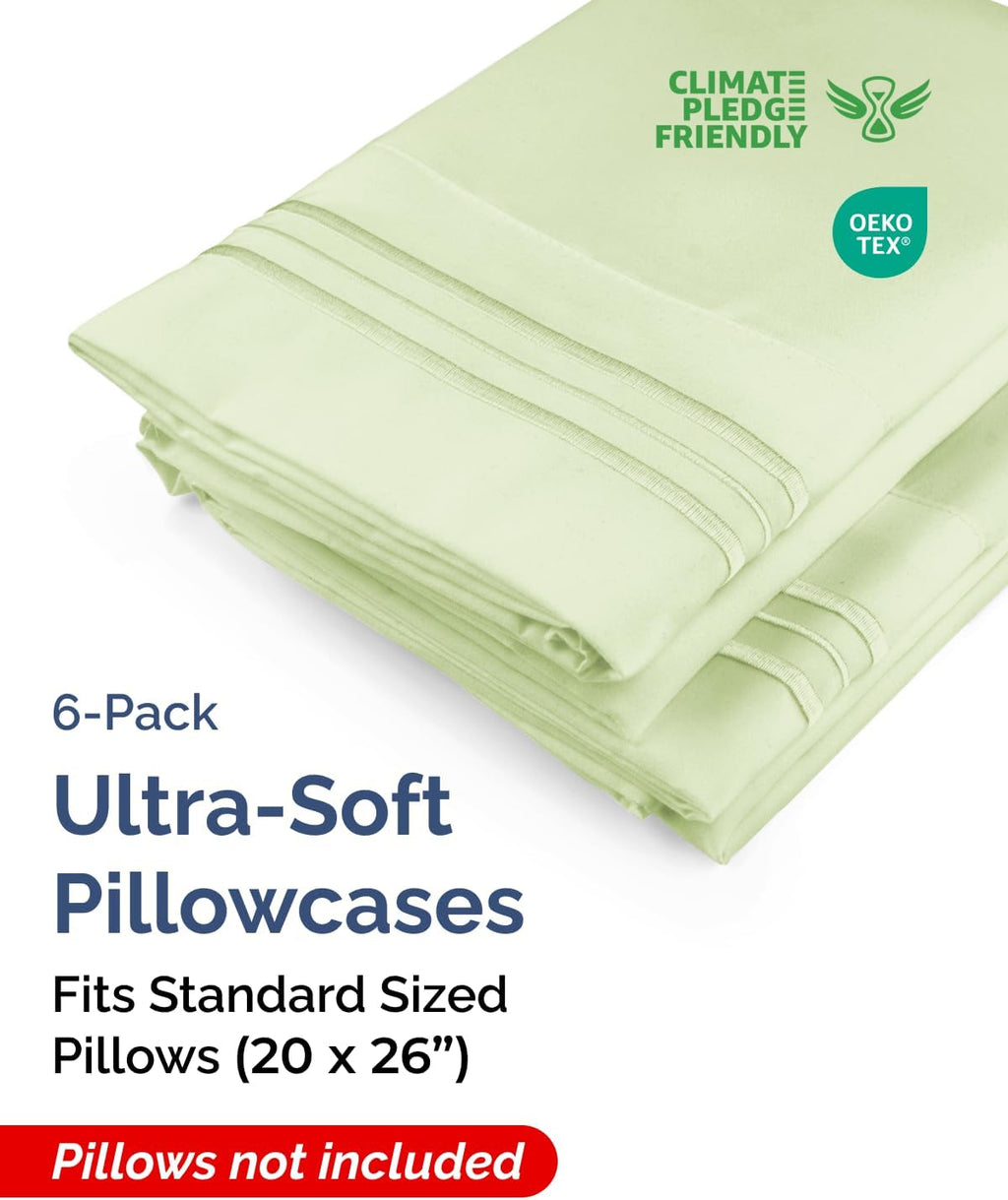 Standard Pillow Cases Set of 6 - Ultra Soft Hotel Quality Pillowcase Covers - Comfy & Wrinkle Free - Shrink & Fade Resistant - Machine…
