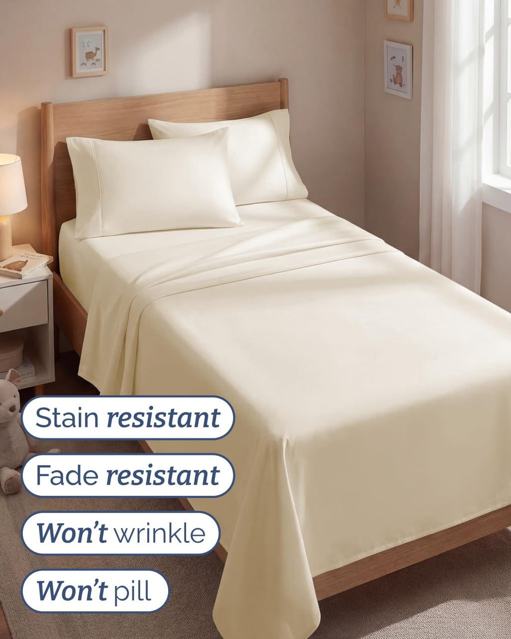 Twin 4 Piece Sheet Set - Comfy, Breathable & Cooling - Hotel Luxury Bedding for Women, Men, Kids, Teens & Children - 1 Flat & 1 Fitted…