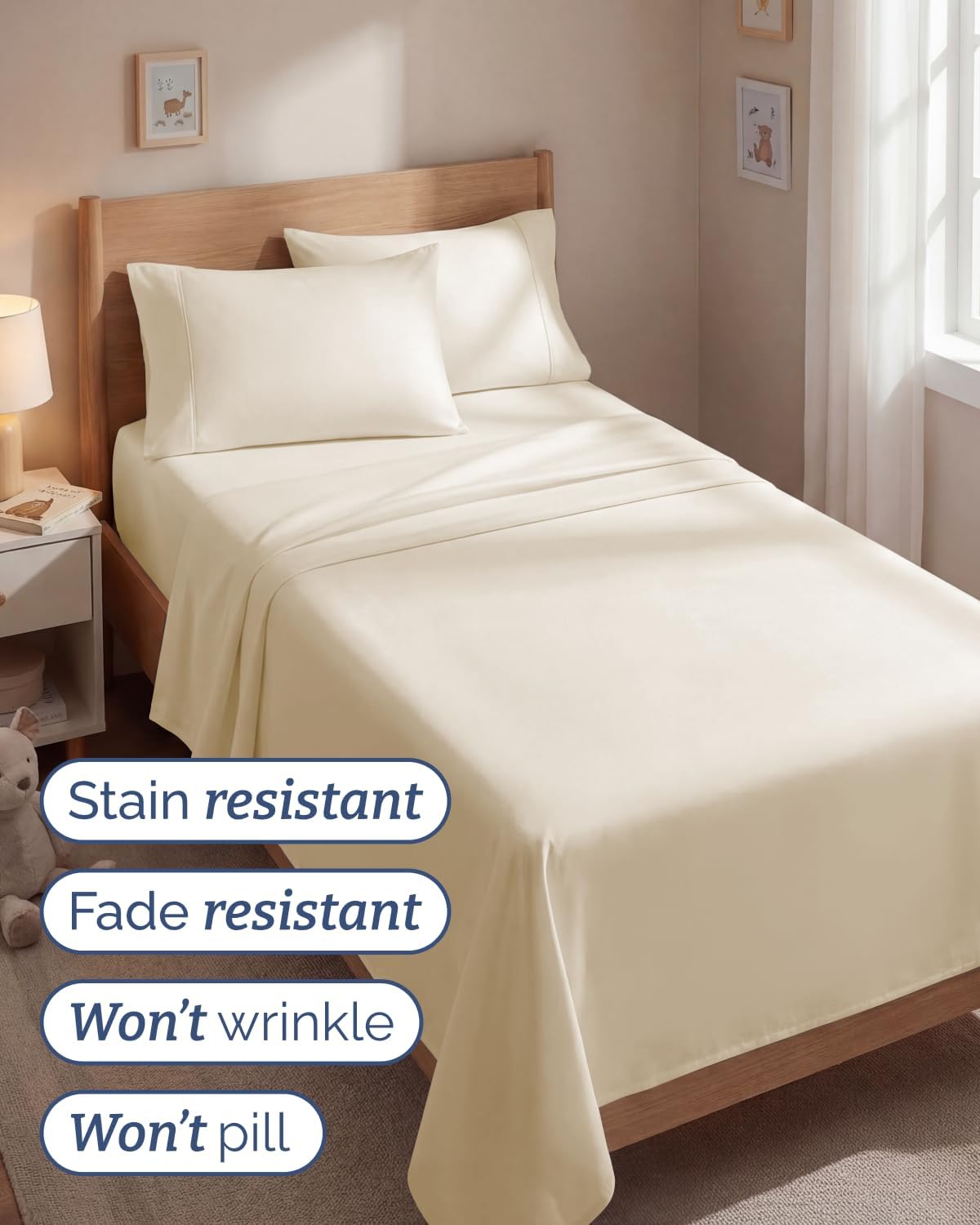 Twin 4 Piece Sheet Set - Comfy, Breathable & Cooling - Hotel Luxury Bedding for Women, Men, Kids, Teens & Children - 1 Flat & 1 Fitted…