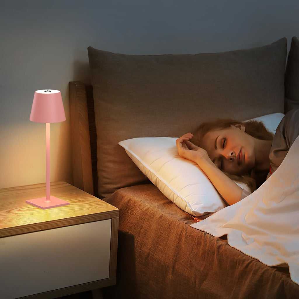 Yogaret Pink Cordless Table Lamp Set of 2 for Patio Restaurant Home Dinner Dining