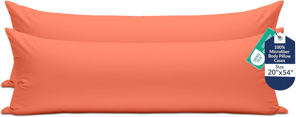 Royalelinens ROYALE LINENS Body Pillow Cover - Double Brushed 1800 Microfiber - 20"x54" with Hidden Zipper Closure - Wrinkle & Fade Resista…