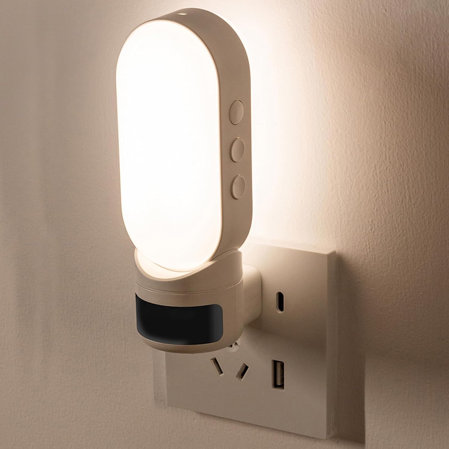 Night Lights Plug Into Wall LED Night Light with Digital Clock for Bedroom/Bathroom/Hallway, Remote Control, Plug-in Wall Mount…