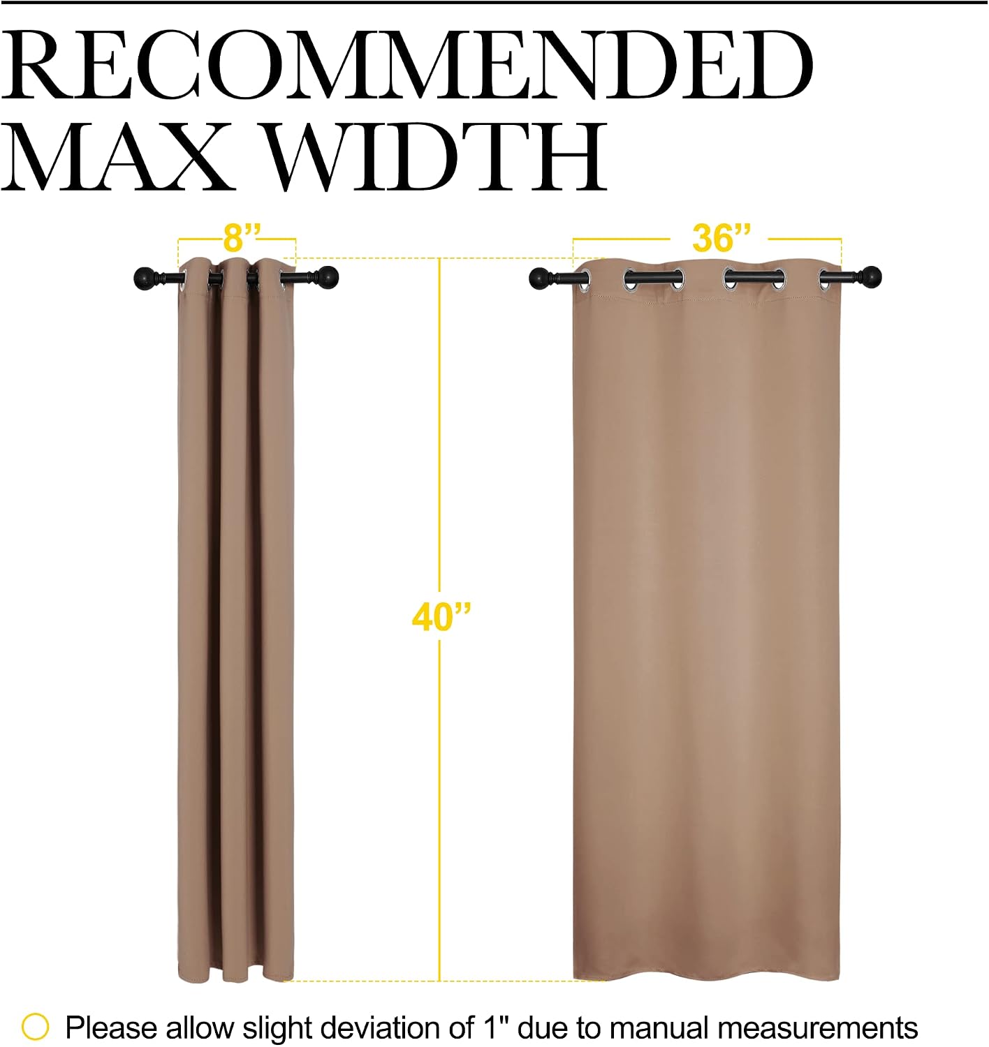 NICETOWN Room Darkening Curtain Panels for Cafe, Thermal Insulated Grommet Room Darkening Draperies/Drapes for Window (Cappuccino, 2…