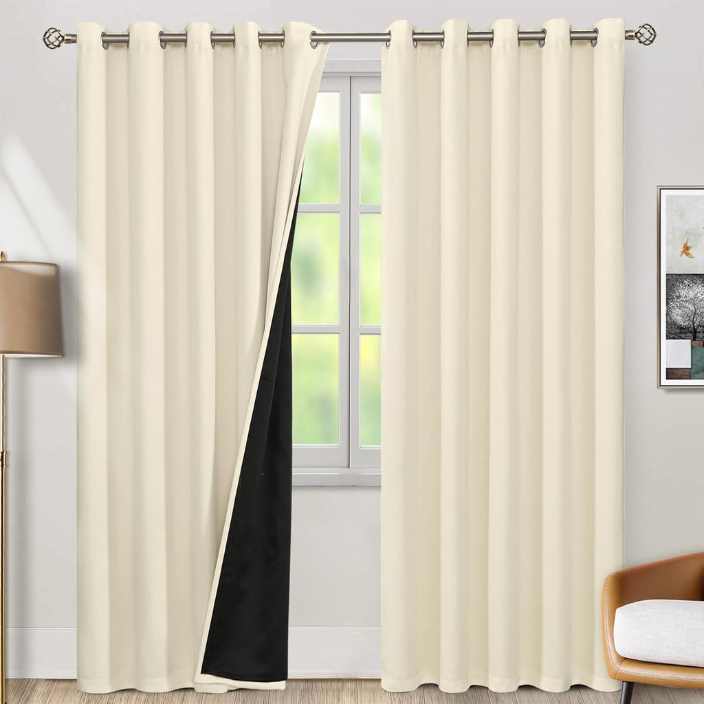 BGment Thermal Insulated 100% Blackout Curtains 84 Inch Length 2 Panels, Total Light Blocking Curtains for Bedroom, Grommet Window Drapes w…