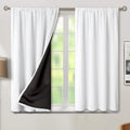 BGment White Blackout Curtains for Bedroom 45 Inch Length, Rod Pocket 100% Blackout Curtains with Thermal Liner Room Darkening Curtains…