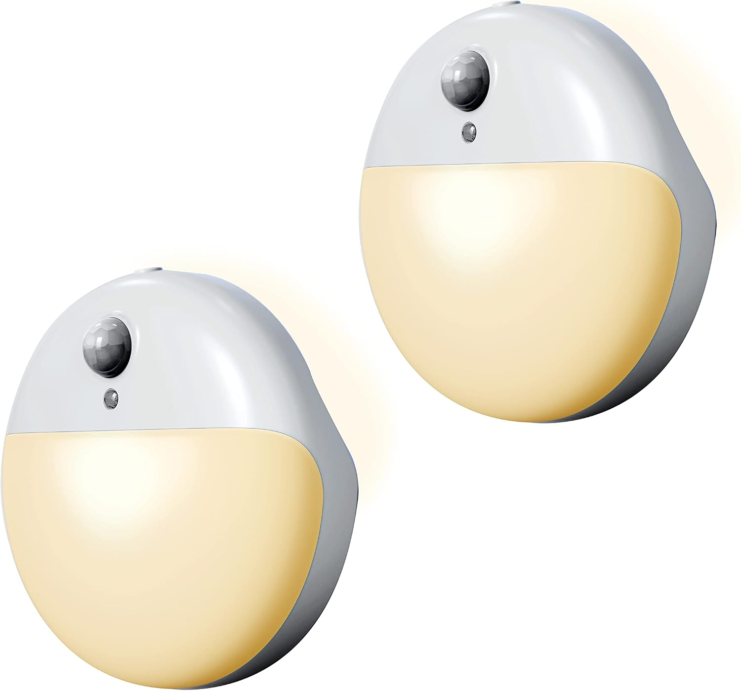 YUNLEX 2 Pack Amber Night Light, Battery Operated Night Light, 2.6" Small Sticky Lights, Dimming, 3 Light Modes, Motion Sensor Lights for…