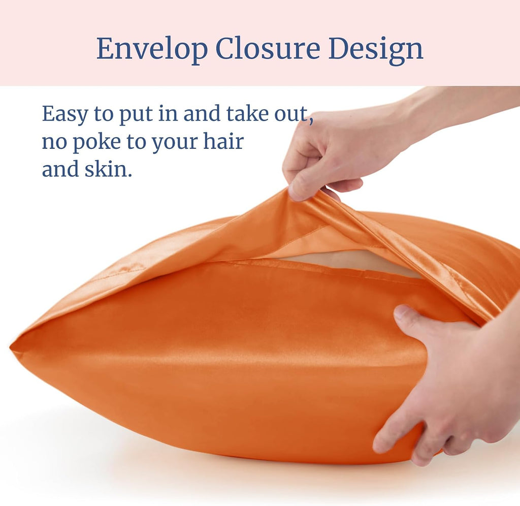 Bedelite Satin Pillowcase for Hair and Skin, Super Soft and Cooling Similar to Silk Pillow Cases 2 Pack with Envelope Closure, Gift for Wom…