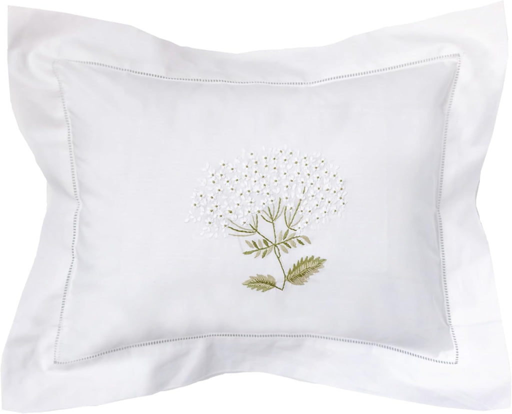 Jacaranda Living Embroidered Boudoir Decorative Throw Pillow Covers, 100% Cotton for Couch, Bedroom, Home & Lumbar Support, Floral Design…