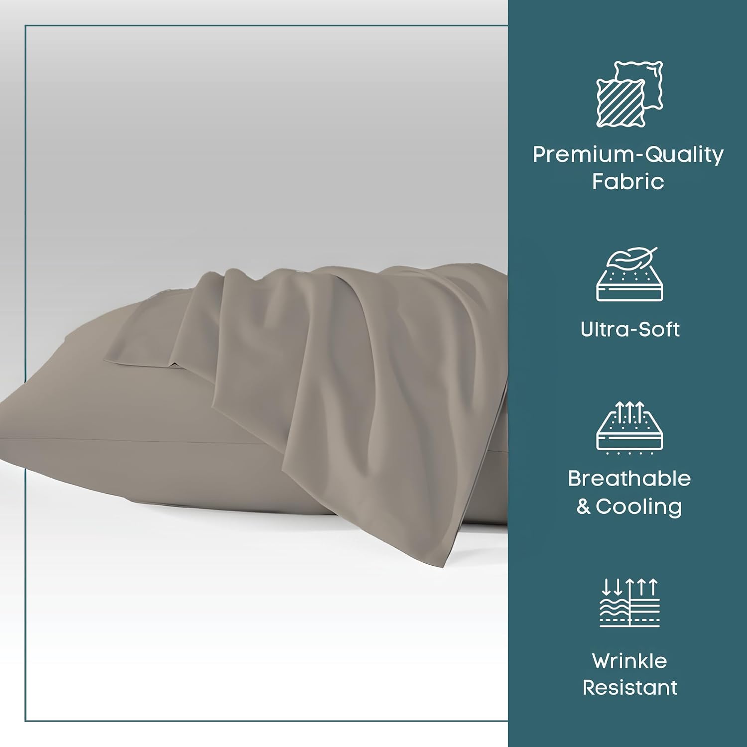 Micropuff King Size Pillow Cases, Open End - 2 Pack - Soft and Breathable Hypoallergenic Pillow Cover. Pillowcase Protects Against…