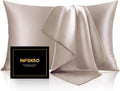 Infiixso Silk Pillow Cases 2 Pack Standard Size, Ultra Smooth & Soft Mulberry Silk Pillow Case for Hair and Skin, Breathable Cooling Silk P…