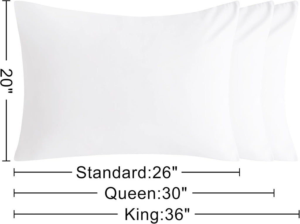 Ntbay King Cotton Pillowcases - Envelope Closure 20x36 Pillowcases Set of 2, Breathable and Soft Bed Pillow Cases, Cream Cotton