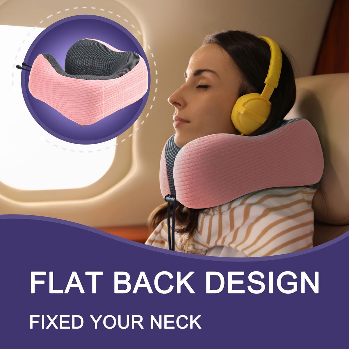 napfun Neck Pillow for Travel with Travel Pouch, Sleep Mask & Earplugs, Memory Foam Airplane Pillow for Headrest Sleep with Eyeshades…