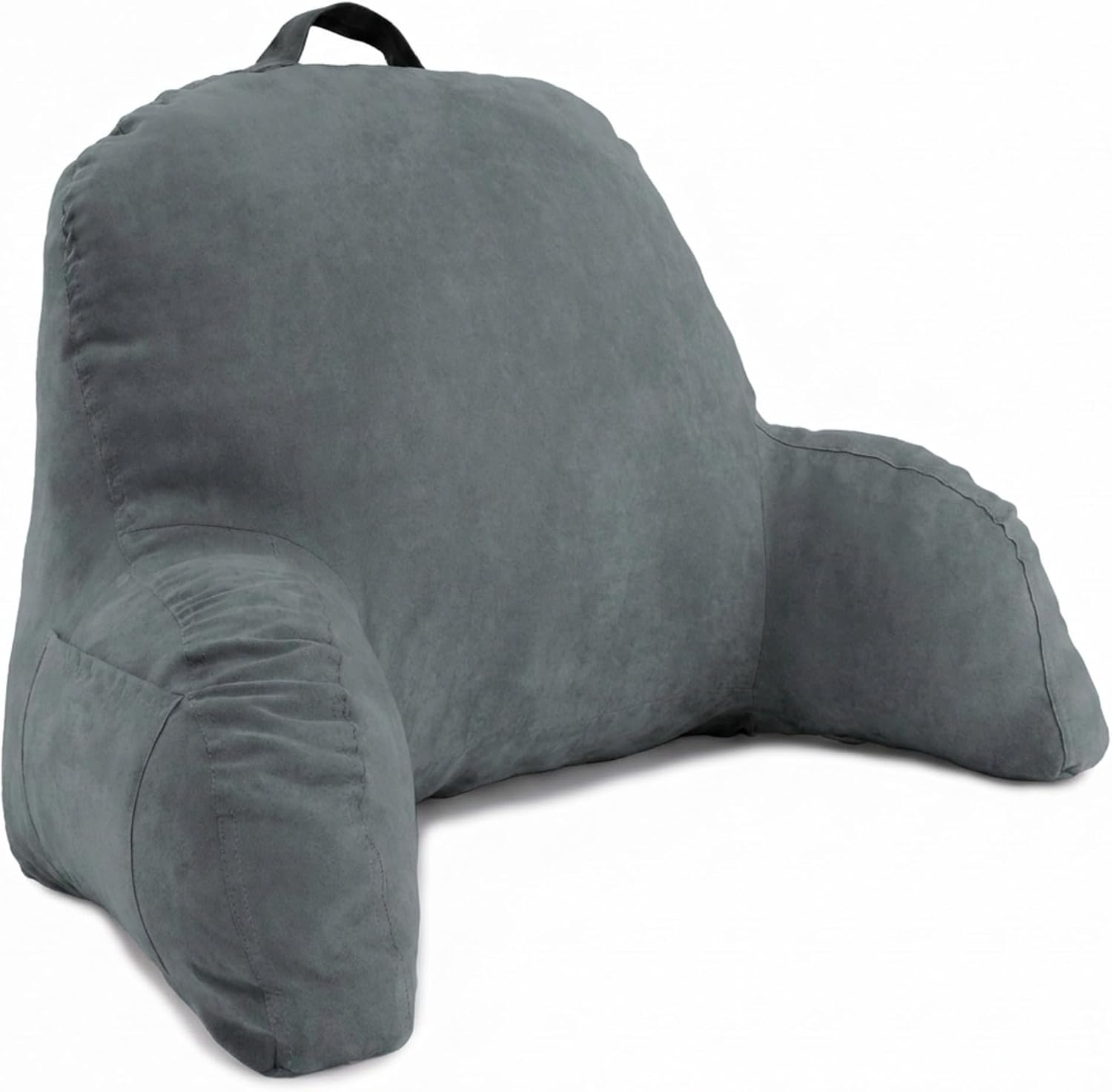 Deluxe Comfort Microsuede Bed Rest - Backrest Pillow with Arms - Bed Rest Pillow - Reading Bedrest Lounger - Sitting Support Pillow - Soft…