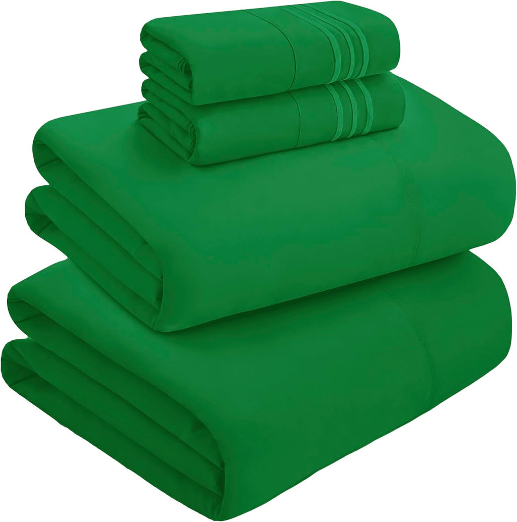 MocassiLuxuryBedding Mocassi Twin Size 4-Piece Bed Sheet Set - 1800 Hotel Quality Microfiber 18-24 Inches Extra Deep Pocket Fitted Sheet- L…