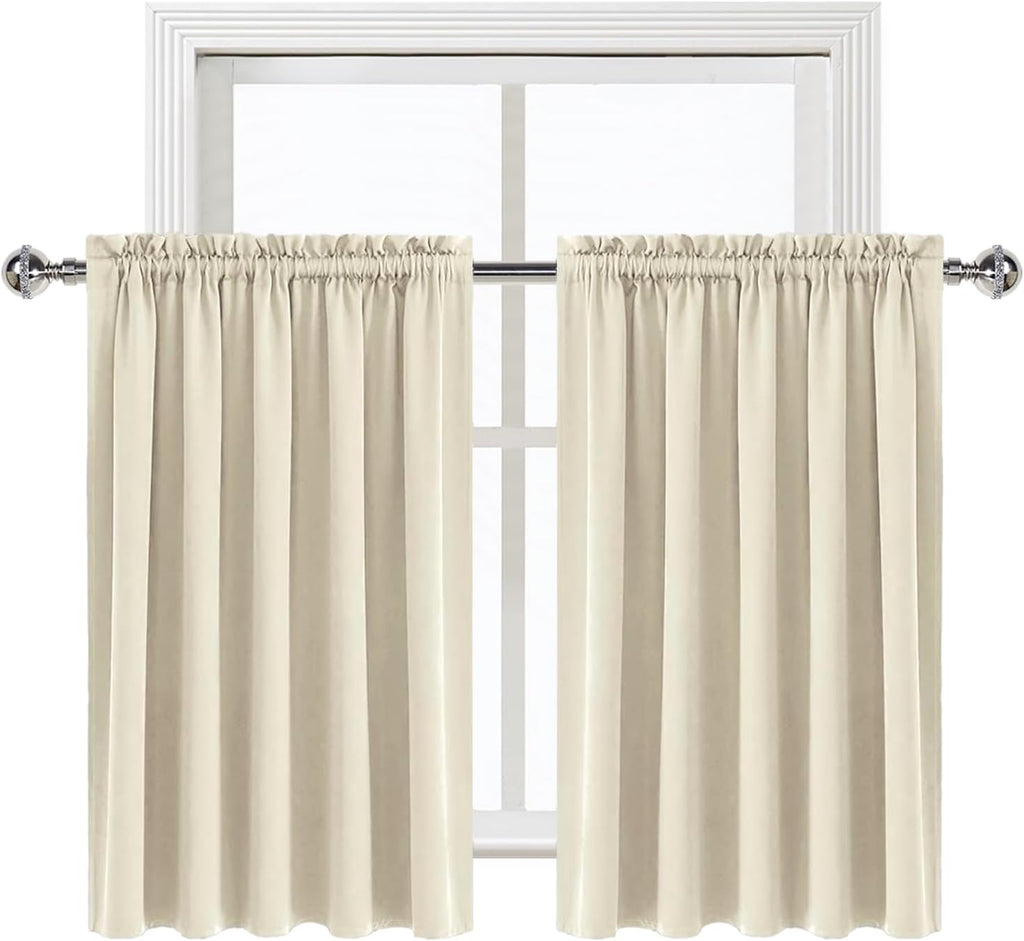 DWCN Thermal Short Blackout Curtains for Bedroom/Kitchen, Energy Saving Room Darkening Curtains for Nursery/Bedroom/Kitchen(W60 x…