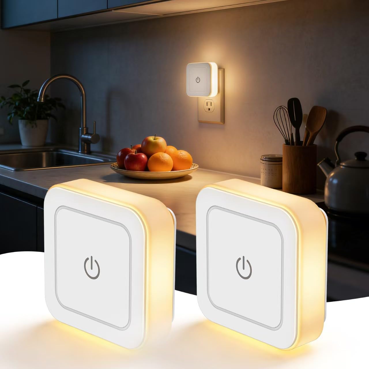 Sujeet Night Light, Night Lights Plug into Wall, Nightlight Led Night Light for Kids Bedroom, Bathroom, Hallway (Square-3CCT, 2-Pack) Plast…