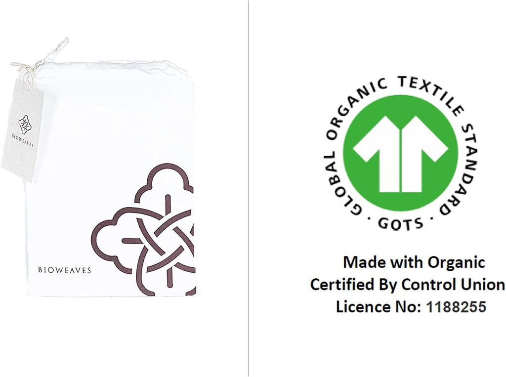 BIOWEAVES 100% Organic Cotton Breathable Pillow Protectors GOTS Certified with Zipped Closure – Queen, 20” x 30”, 2-Pack