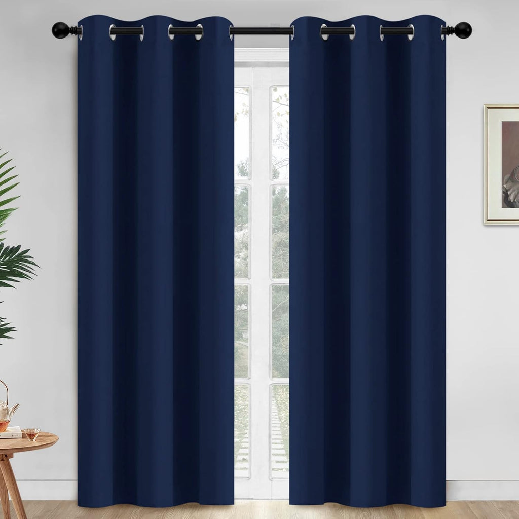Yakamok 84 Inch Length Blackout Curtains for Bedroom, Thermal Insulated Room Darkening Grommet Top Window Drapes for Living Room,42W x…