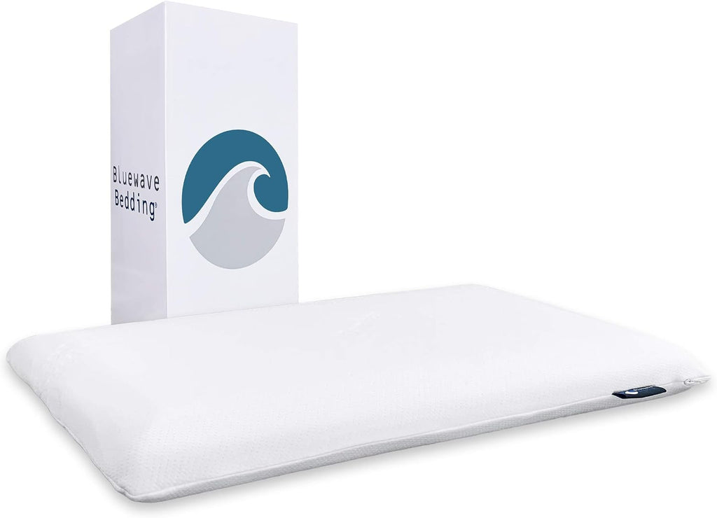 BluewaveBedding Bluewave Bedding Hyper Gel Memory Foam Pillow for Stomach and Back Sleepers - Thin, Flat Design for Cervical Neck Alig…