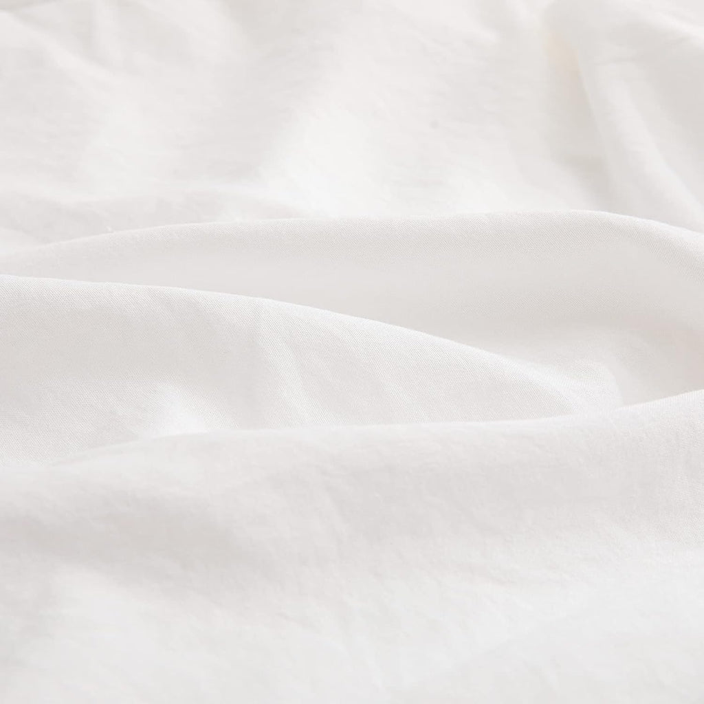 Merryword White Pillowcases, Cute Pillowcases, Offwhite Standard Pillowshams Set of 2, Solid Ruffled Fringe Pillowcases, White Shabby Chic…