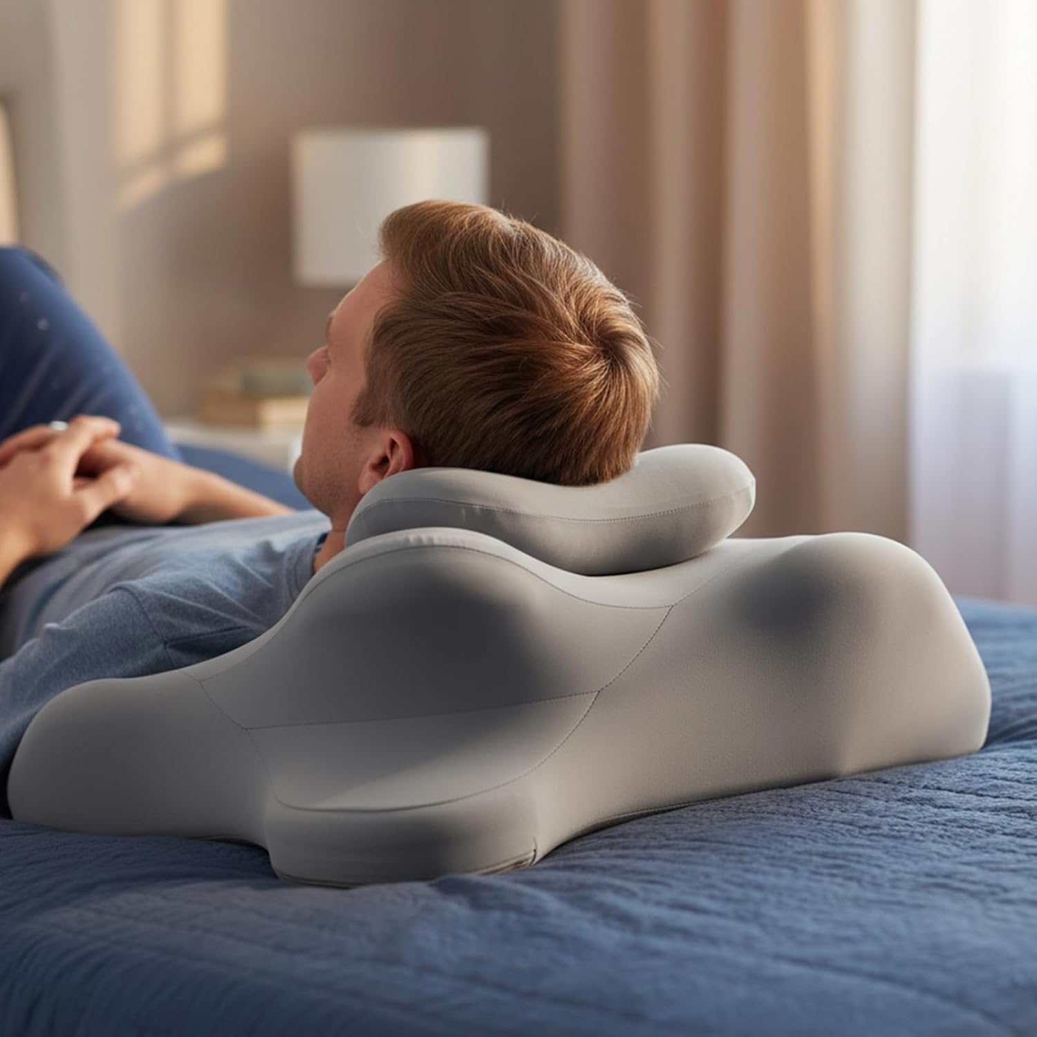 Reading Pillow for Watching tv and Reading in Bed, Ergonomic Wedge Pillow Prone Position with Support More Comfortable (Gray, One Size)