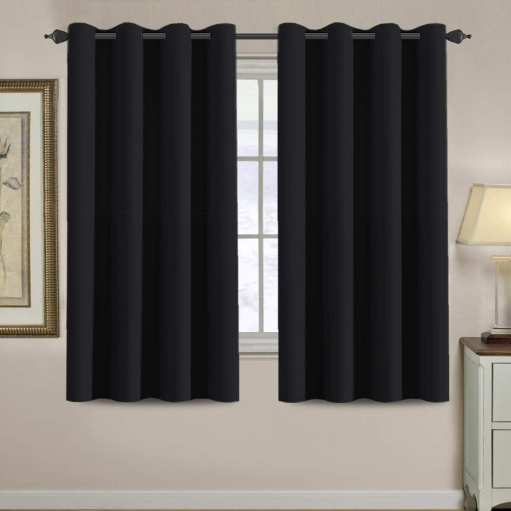 H.VERSAILTEX 100% Blackout Bedroom Curtains Drapes 63 Inch Length Thermal Insulated Window Curtain Panels Energy Efficient Grom…